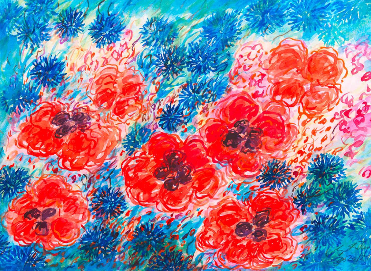 Bild von Ansgar Skiba: Bild 'Flowers' (2019-2021) (Original / Unikat), ungerahmt