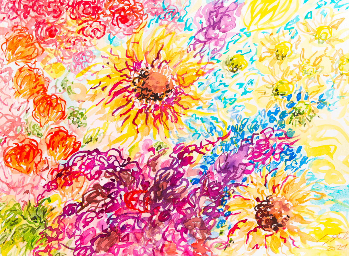 Bild von Ansgar Skiba: Bild 'Sunflowers' (2021) (Original / Unikat), ungerahmt