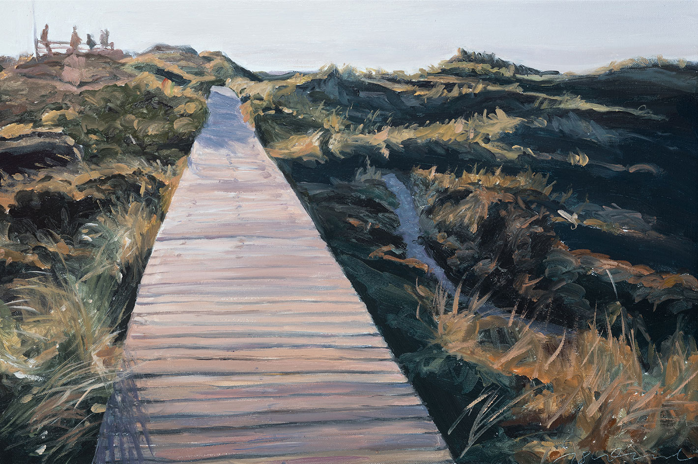 Bild von Susanne Wind: Bild 'Bohlenweg' (2018) (Original / Unikat), auf Keilrahmen