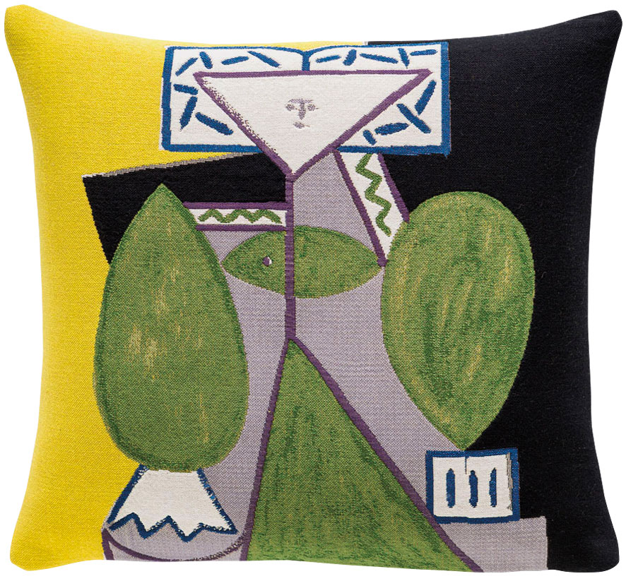 Bild von Pablo Picasso: Kissenhülle 'Frau in Grün und Lila' (1947)