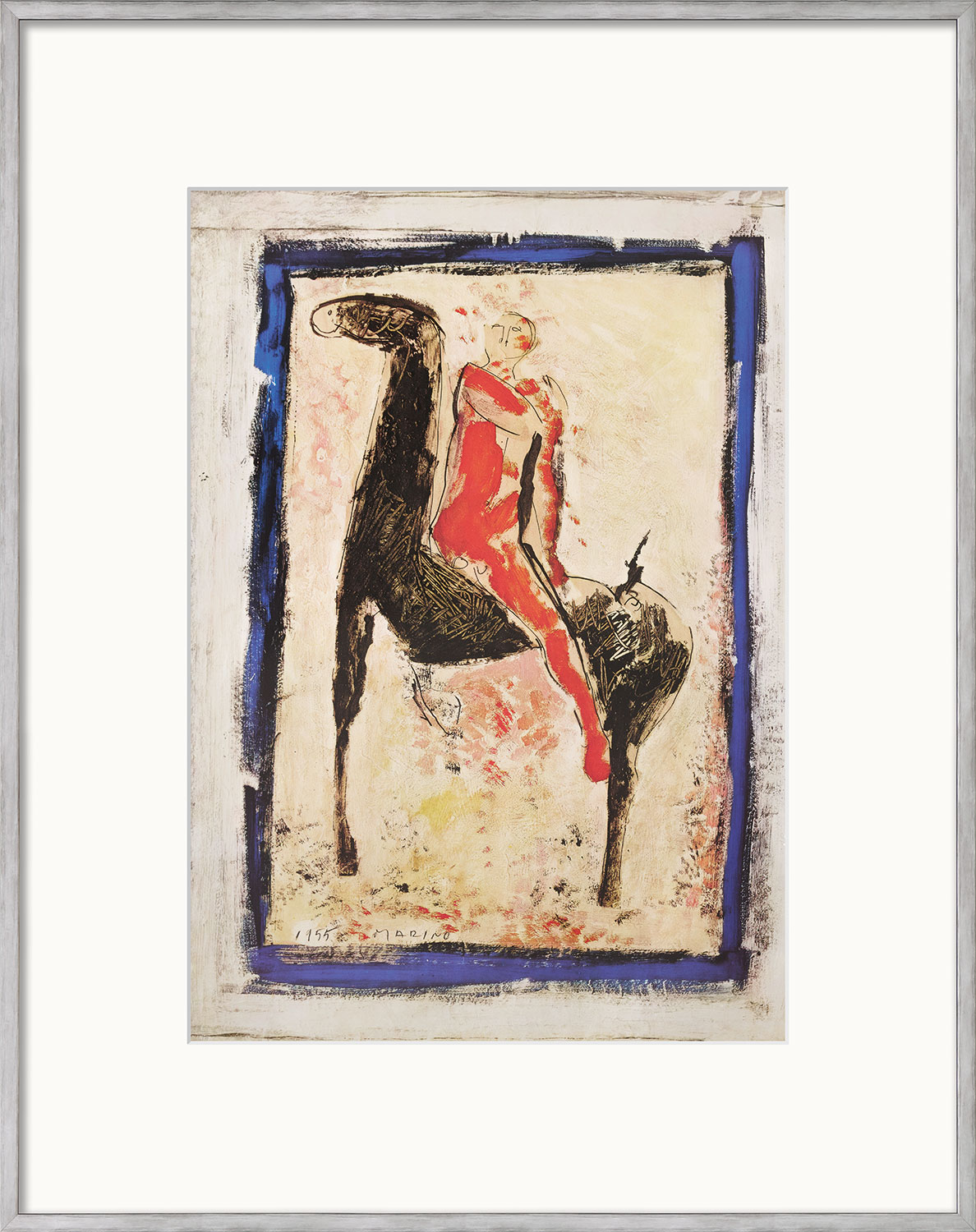 Bild von Marino Marini: Bild 'Roter Reiter' (1955), gerahmt