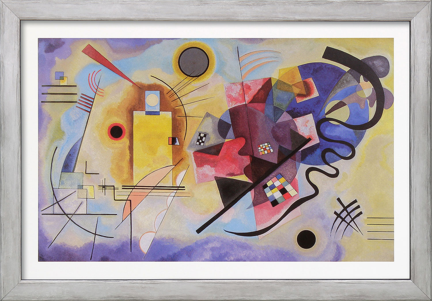 Bild von Wassily Kandinsky: Bild 'Gelb - Rot - Blau' (1925), gerahmt