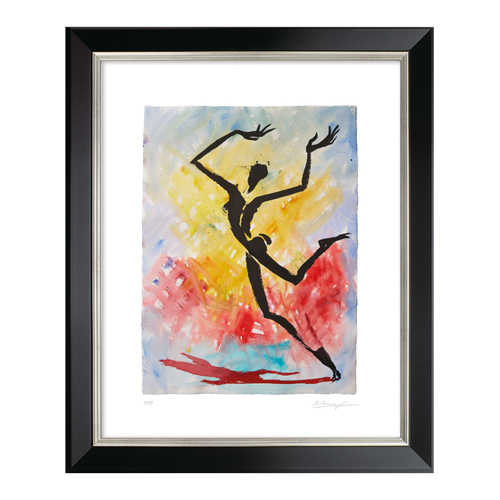 Bild von Helge Leiberg: Bild 'Jazz Dance' (2023), Version schwarz-silberfarben gerahmt