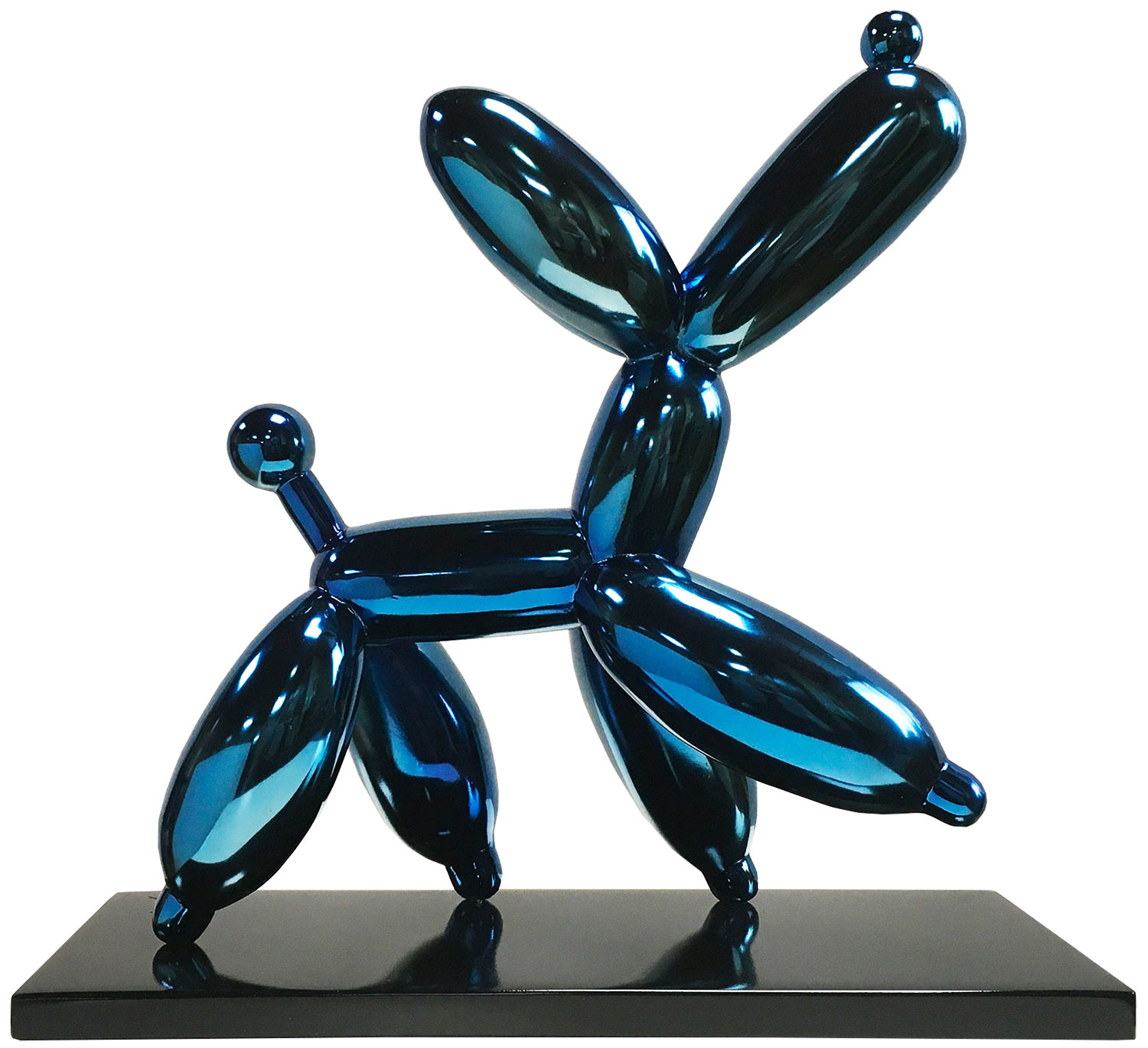 Bild von Miguel Guía: Skulptur 'Ballonhund Happy Dog', blaue Version