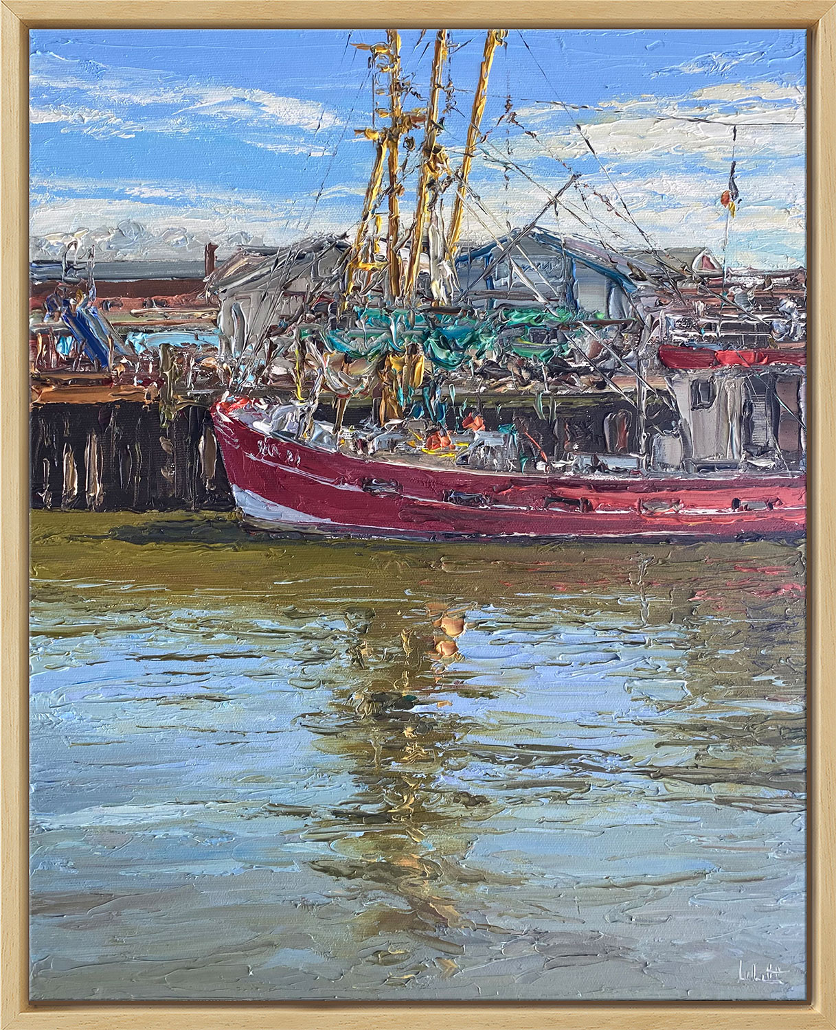 Bild von Peter Witt: Bild 'Fischkutter in Büsum' (2024) (Original / Unikat), gerahmt