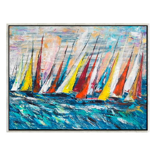 Bild von Olga Jonas: Bild 'Segelboote / Regatta 10' (2024) – Ein einzigartiges Kunstwerk für Ihr Zuhause