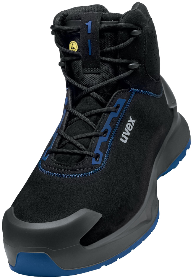 Bild von Uvex Safety, Sicherheitsschuhe, uvex 1 x-craft Stiefel S2 68158 schwarz, blau Weite 11 Grösse 41 (S2, 41)