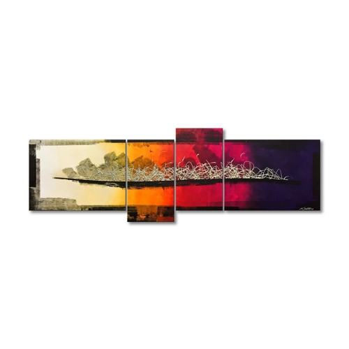 Bild von WandbilderXXL XXL-Wandbild Silver Tail 240 x 80 cm, Abstraktes Gemälde, handgemaltes Unikat