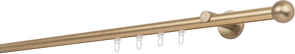 Bild von mydeco Gardinenstange 20mm Ball Wandträger 6,5 cm, 1-läufig, Fixmaß, verschraubt