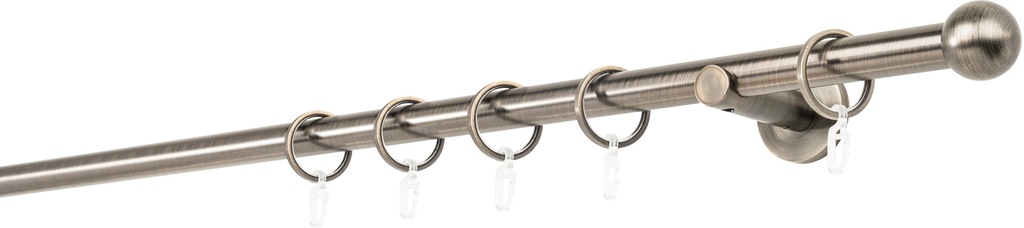 Bild von mydeco Gardinenstange 20mm Ball Wandträger 6,5 cm, 1-läufig, Fixmaß, verschraubt