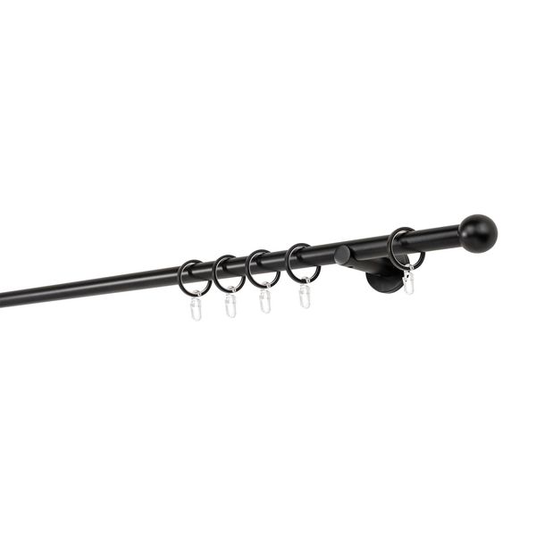 Bild von 20mm,1-läufig,Rohr,Wandträger 6,5cm,Endstück ball Farbe: Schwarz, Größe: 330cm
