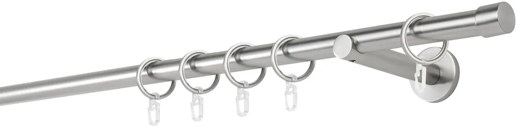 Bild von 20mm,1-läufig,Rohr,Wandträger 12cm,Endstück cap Farbe: Edelstahl-Optik, Größe: 170cm