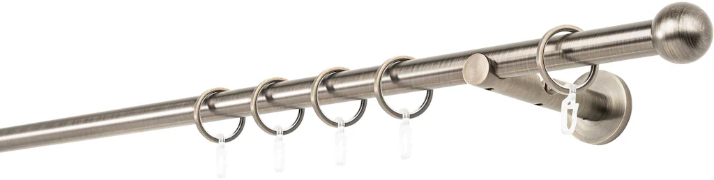 Bild von mydeco Gardinenstange 20mm Ball Wandträger 12 cm, 1-läufig, Fixmaß, verschraubt