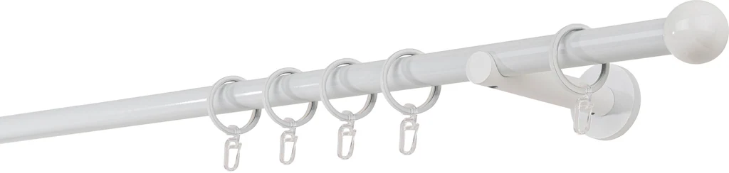 Bild von mydeco Gardinenstange 20mm Ball Wandträger 12 cm, 1-läufig, Fixmaß, verschraubt