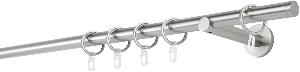 Bild von 20mm,1-läufig,Rohr,Wandträger 12cm,Endstück match Farbe: Edelstahl-Optik, Größe: 220cm