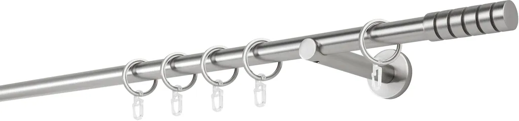 Bild von 20mm,1-läufig,Rohr,Wandträger 12cm,Endstück rillcube Farbe: Edelstahl-Optik, Größe: 200cm