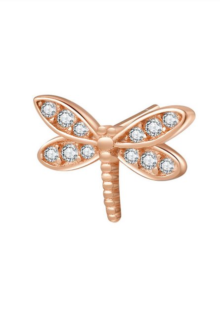 Bild von Hey Happiness Single-Ohrstecker Schmetterling Libellen Dinosaurus Einhorn mit Zirkonia, Damen Ohrring Silber 925 Vergoldet 18K Gold Roségold, Geschenk Idee