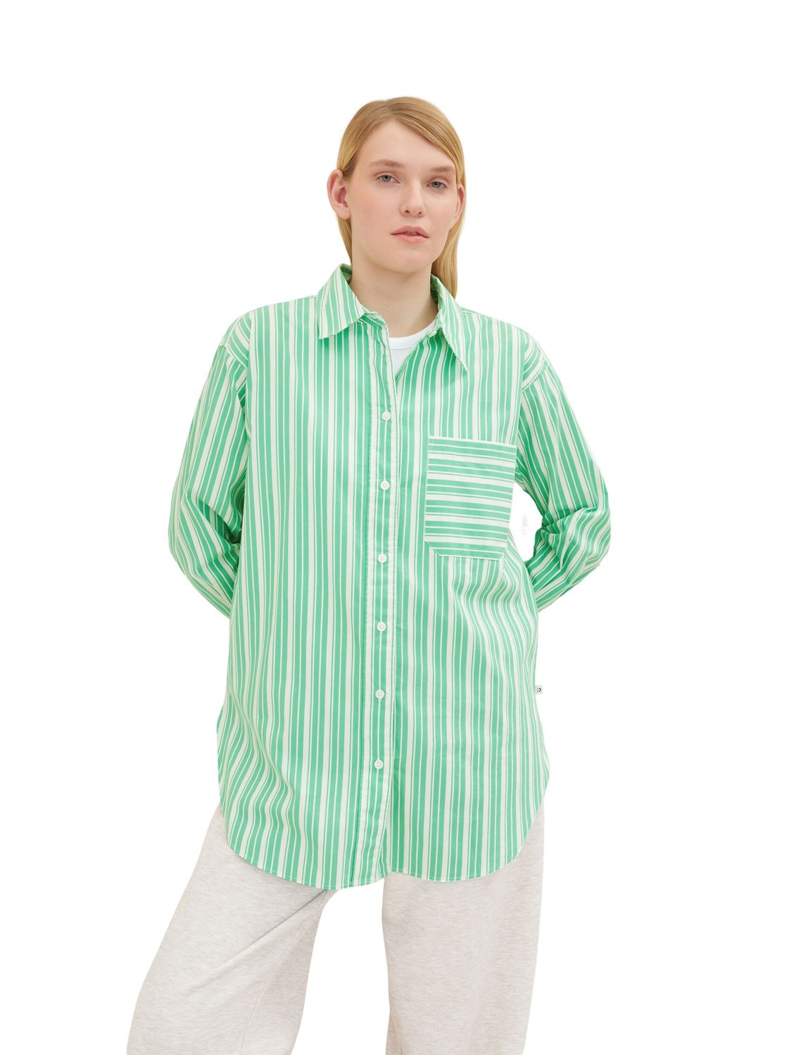 Bild von Tom Tailor Denim Damen Bluse CHEST POCKET - Relaxed Fit