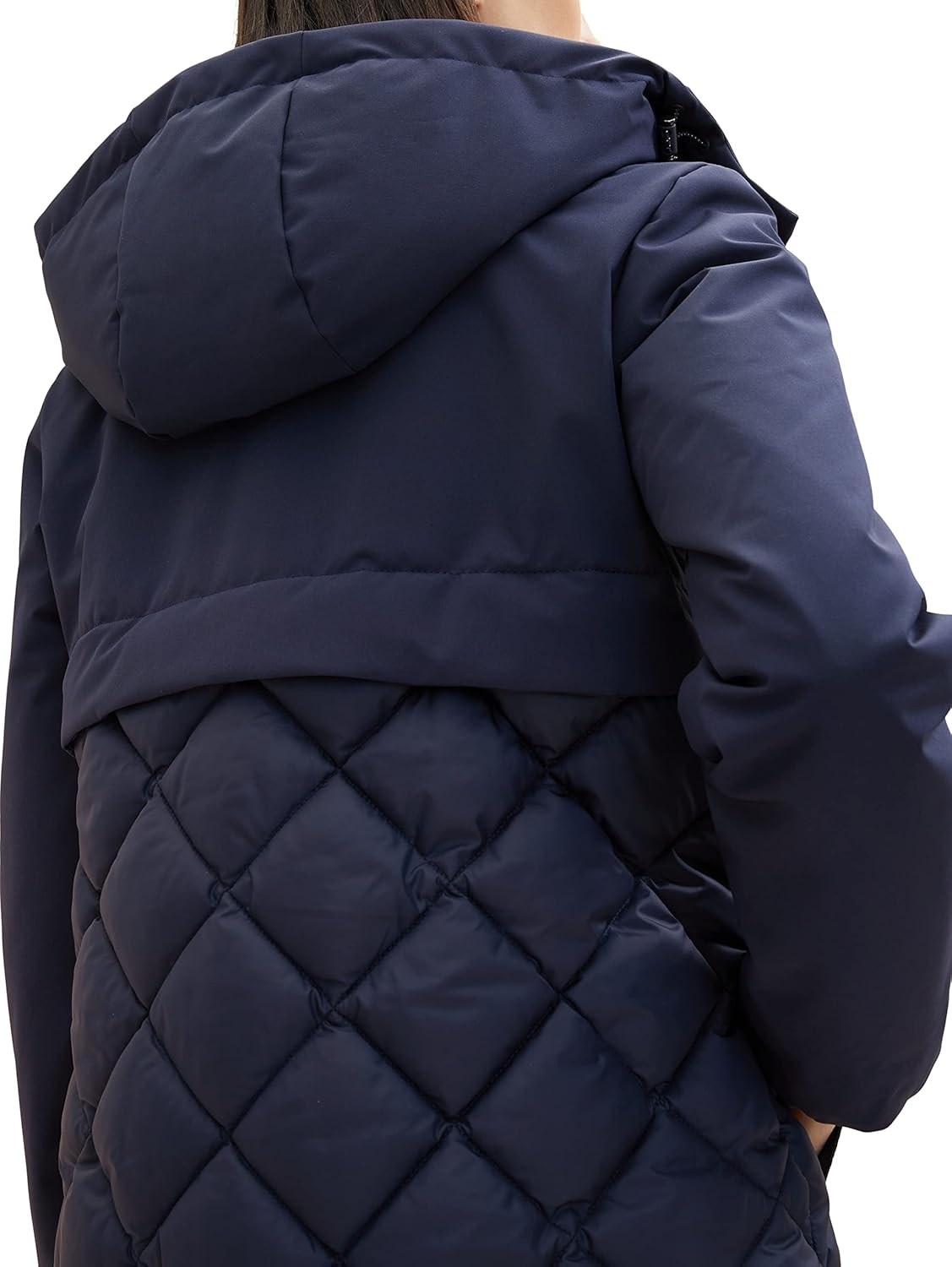 Bild von TOM TAILOR Damen 1036722 Steppmantel mit Abnehmbarer Kapuze & Taschen, 14482-deep Black, S