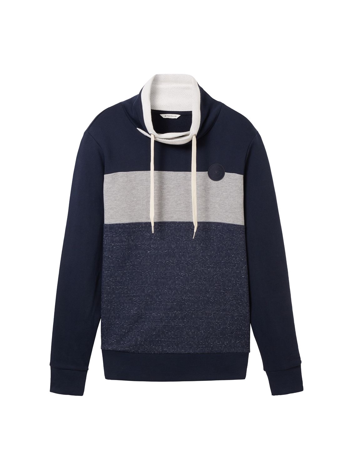 Bild von TOM TAILOR Herren 1037761 Colorblock Snood Sweatshirt, 10668-sky Captain Blue, L