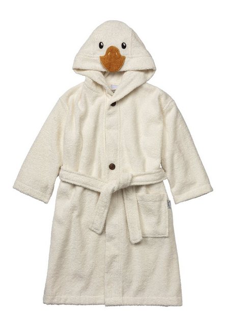 Bild von Sterntaler® Babybademantel Bademantel Edda, lange Arme, 100 % Baumwolle, aus saugfähiger Baumwolle, mit Kapuze und aufgesetzten Taschen, Knöpfe