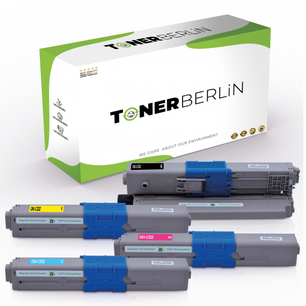 Bild von 4x Rebuilt Toners C332 46508712 46508711 46508709 46508710 kompatibel für OKI MC363DN
