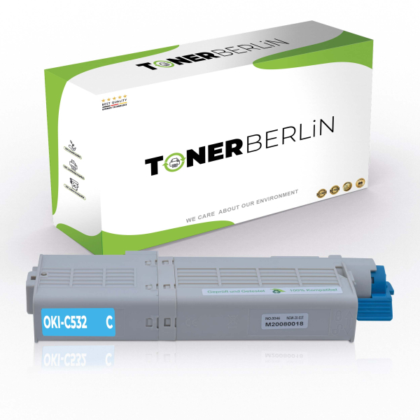 Bild von 1x Rebuilt Toner C532 46490607 Cyan kompatibel für OKI MC563DN