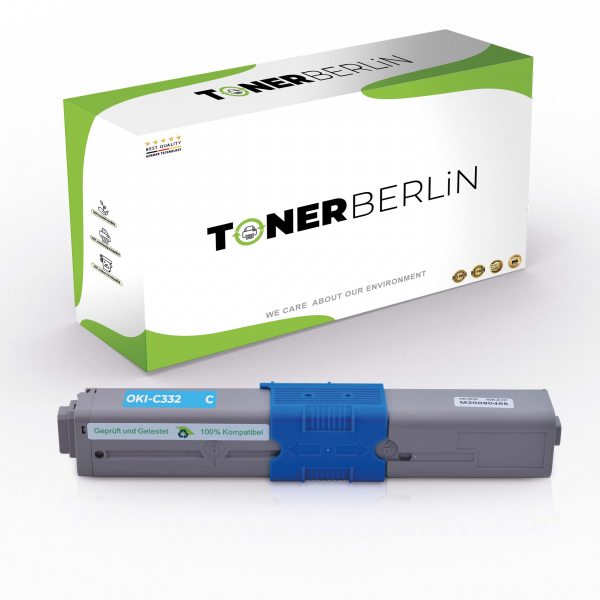Bild von 1x Rebuilt Toner C332 46508711 Cyan kompatibel für OKI C332