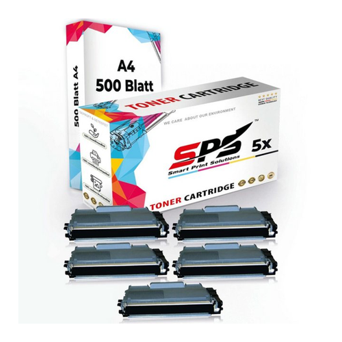 Bild von SPS Tonerkartusche Druckerpapier A4 + 5x Multipack Set für Brother HL 2170 N