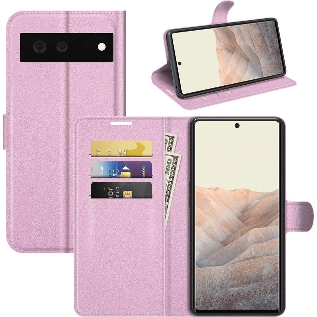 Bild von König Design Hülle Handy Schutz für Google Pixel 6 Case Flip Cover Tasche Etuis Bumper Neu (Google Pixel 6a), Smartphone Hülle, Rosa