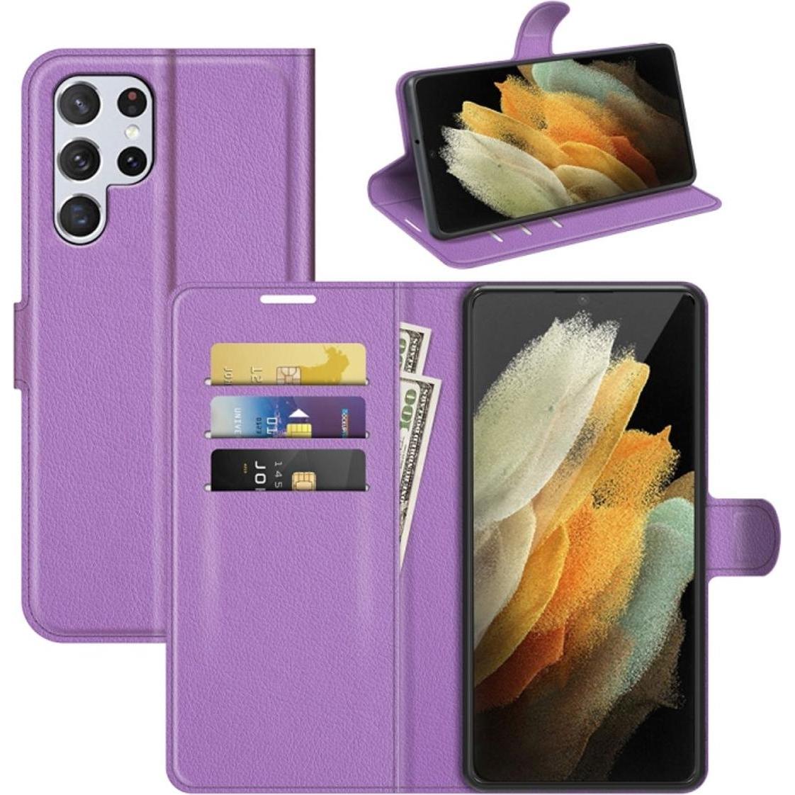 Bild von König Design Hülle Handy Schutz für Samsung Galaxy S22 Ultra 5G Case Cover Tasche Etuis Neu (Samsung Galaxy S22 Ultra), Smartphone Hülle, Violett