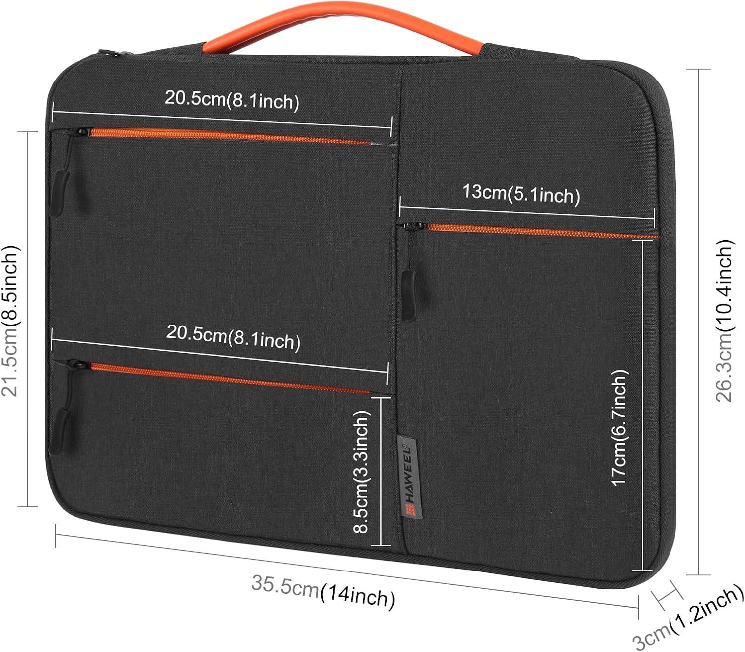Bild von König Design Laptoptasche Laptophülle 14 Zoll stoßfeste Notebooktasche Laptop Schutzhülle Notebook Sleeve Hülle PC Laptop Schutztasche Schwarz