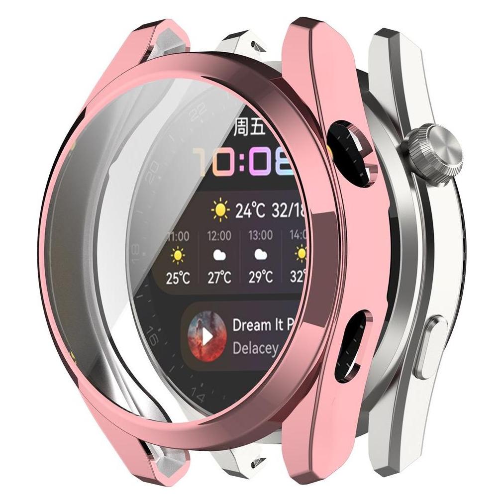 Bild von König Design Schutz Tasche Hülle für Huawei Watch3 Pro Case Cover Bumper Etuis Schale Tasche, Sportuhr + Smartwatch Zubehör, Rosa
