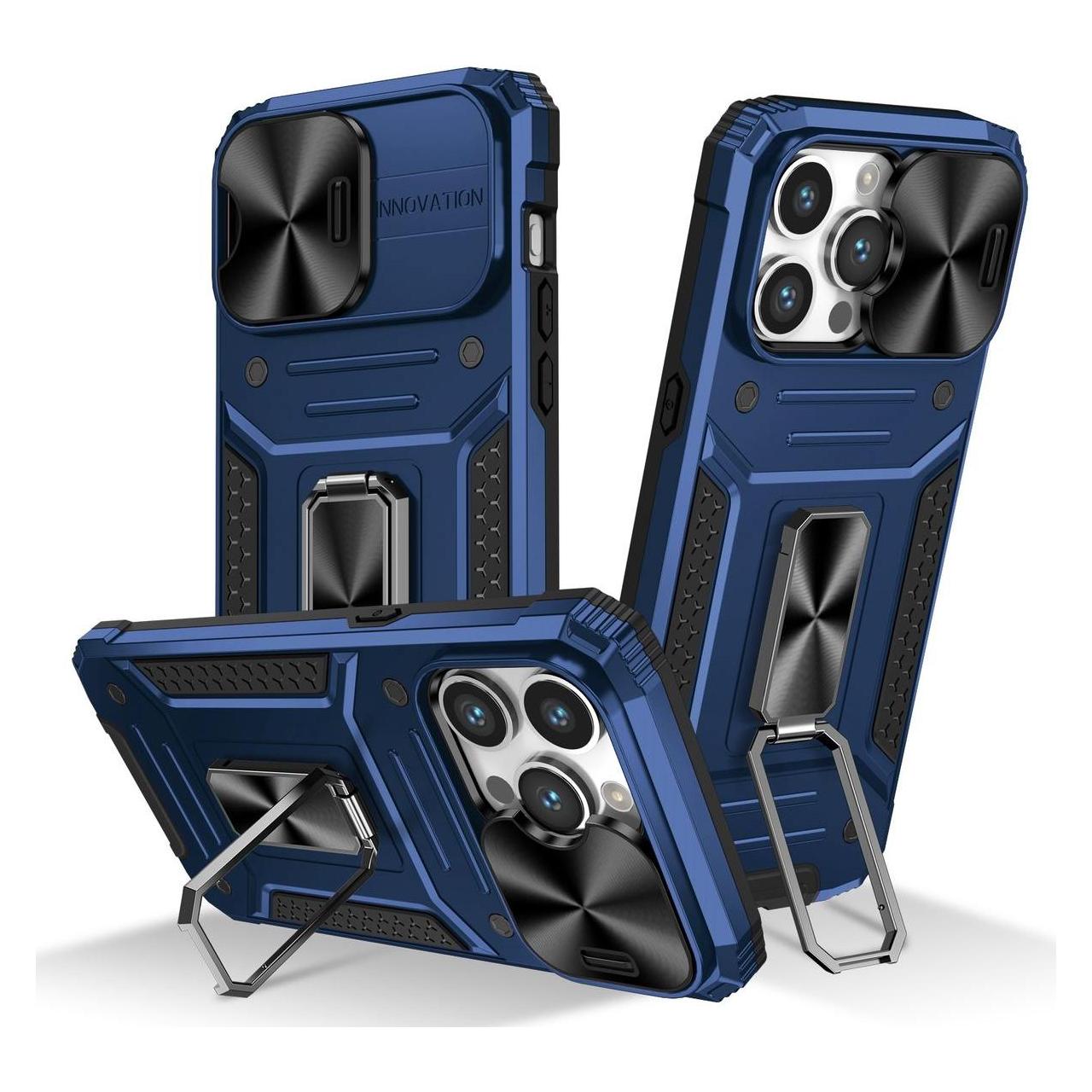 Bild von König Design Hülle für Apple iPhone 15 Pro Schutz Handy Case Cover Kamera Tasche Etuis Bumper (Apple iPhone 15 Pro), Smartphone Hülle, Blau