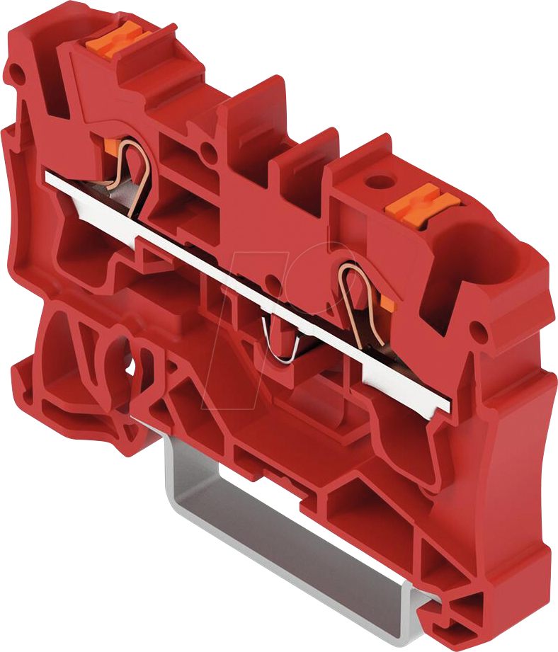 Bild von WAGO 2204-1203 - 2-Leiter-Durchgangsklemme, mit Drücker 4 mm², rot