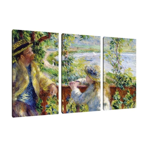 Bild von Pixxprint Leinwandbild Pierre-Auguste Renoir - Am Wassernahe des Sees 3Teiler (120x80)
