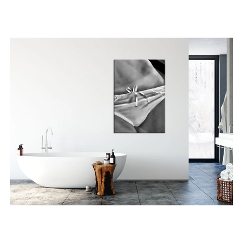 Bild von Pixxprint Glasbild - Sexy weiße Dessous (40x60 cm)