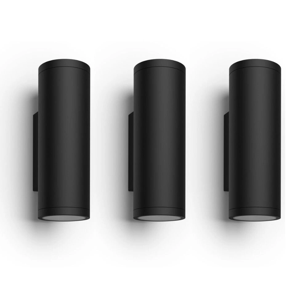 Bild von Philips Hue White & Color Ambiance LED Wandleuchte Appear in Schwarz 2x 16W 2400lm 3er Pack
