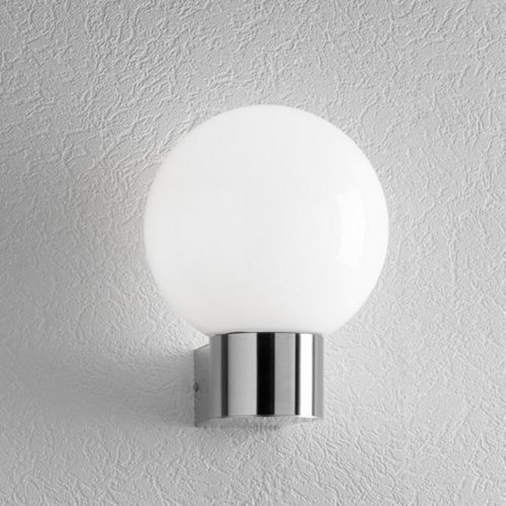 Bild von Wandleuchte Aqua Ball in Edelstahl und Weiß E27 IP44