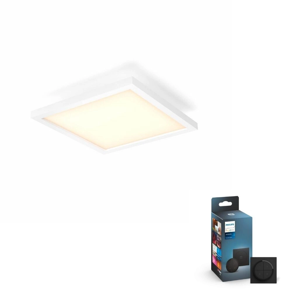 Bild von LED Philips Hue Panel White Ambiance Aurelle in Weiß 39W 3750lm 600x600 inkl. Tap Dial Schalter in Schwarz