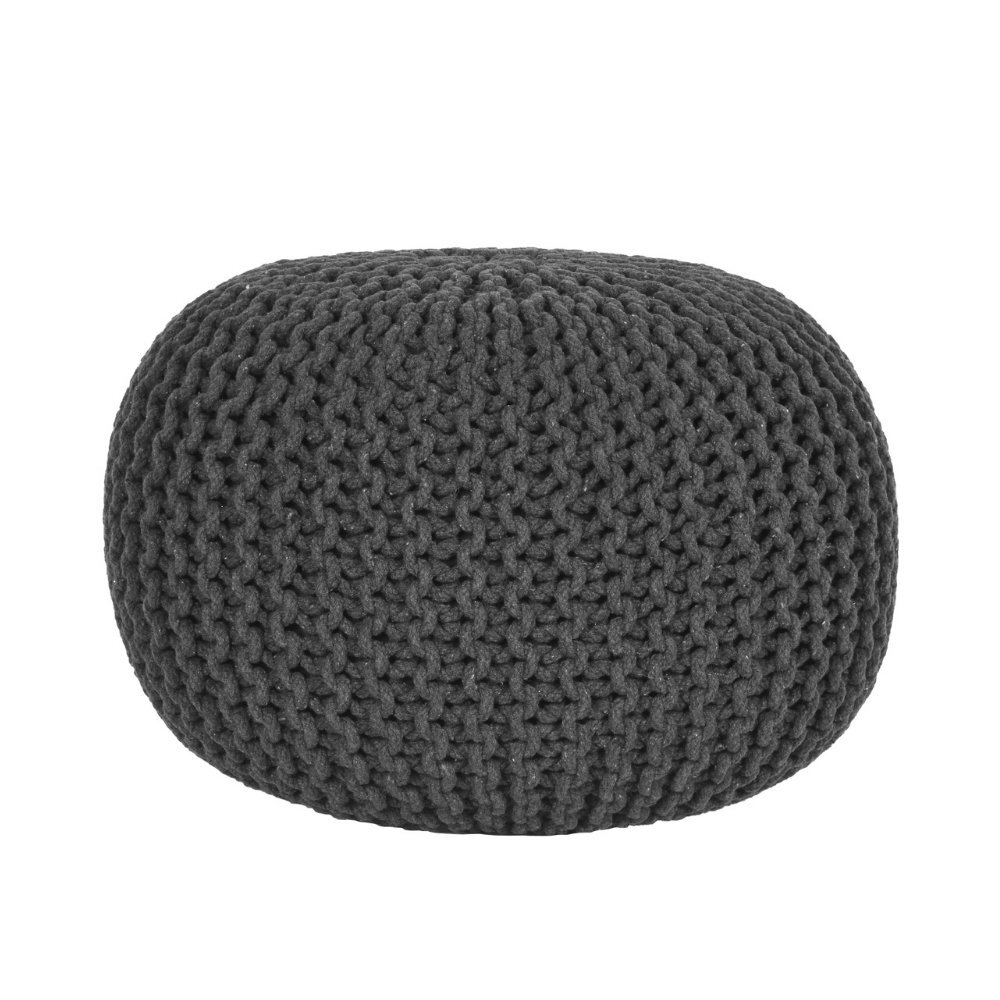 Bild von RINGO-Living Pouf Mabel in Anthrazit aus Baumwolle 350x500mm