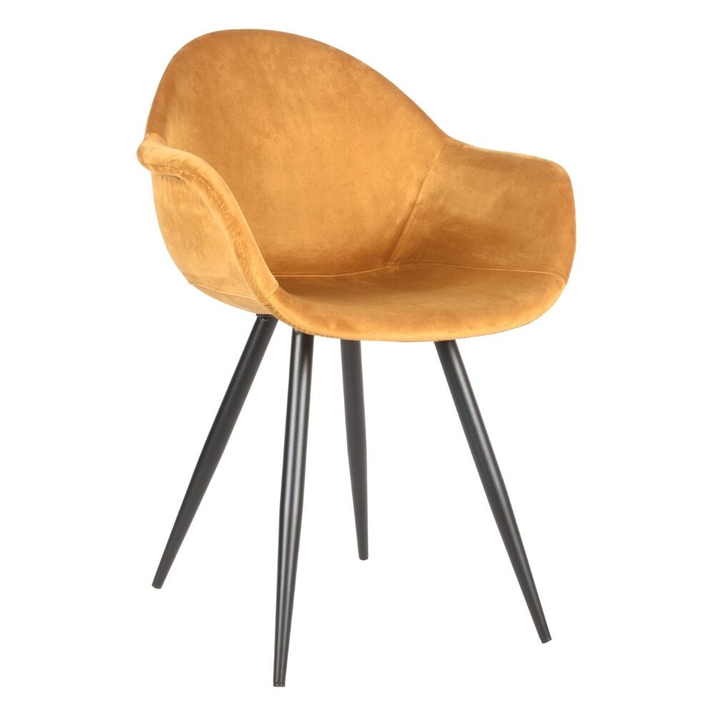 Bild von RINGO-Living Esszimmerstuhl Nilay Nilay in Ocker aus Samt 830x600x580mm