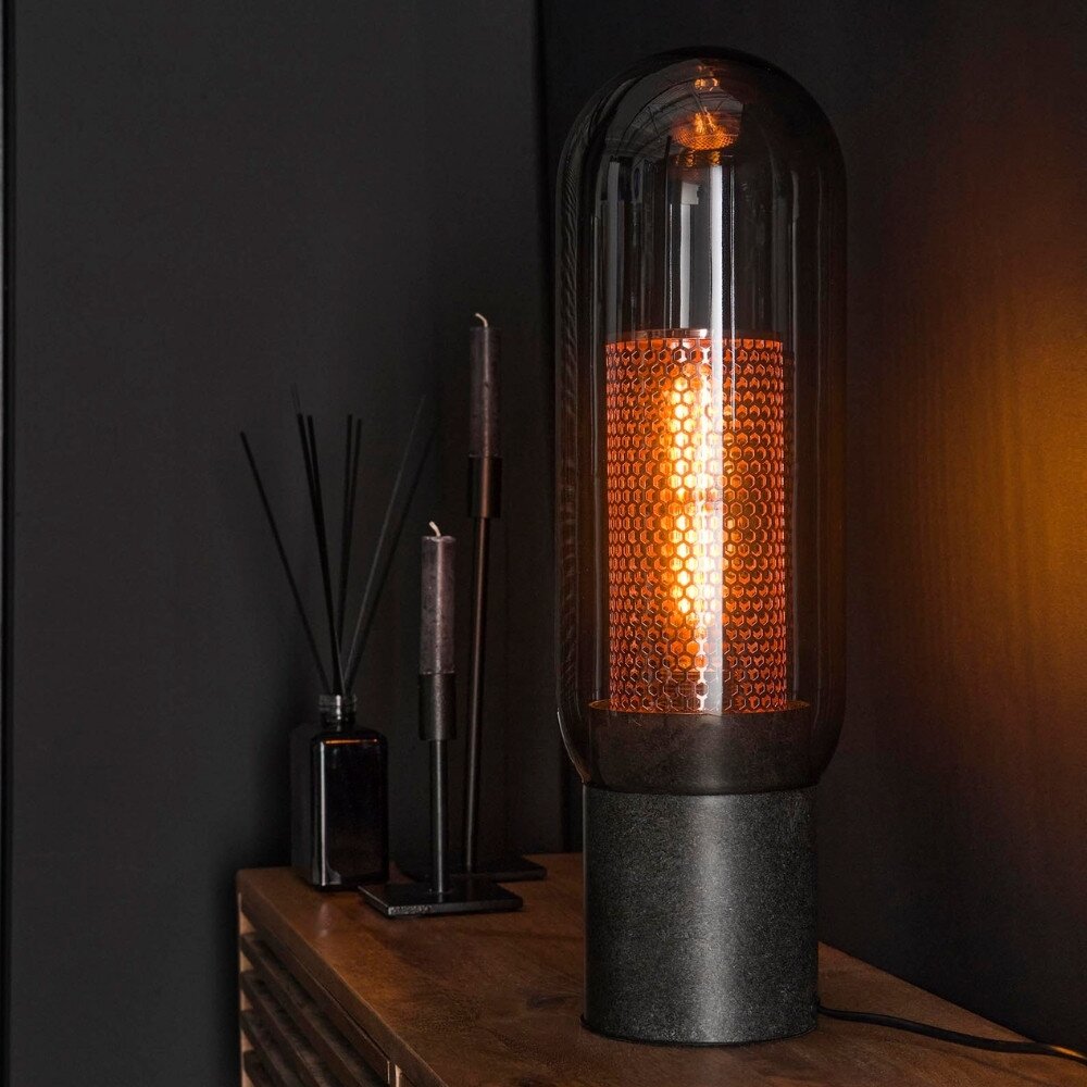 Bild von famlights Industrie Tischlampe Mio Vintage Look/Steampunk Tischleuchte Tischlampe E27 / Metall Wohnzimmerlampe Nachttischlampe Vintage Landhaus Industrial Schlafzimmer Wohnzimmer