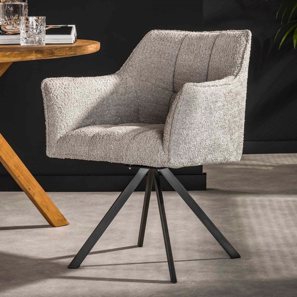 Bild von RINGO-Living Esszimmerstuhl Sari aus Boucle in Grau
