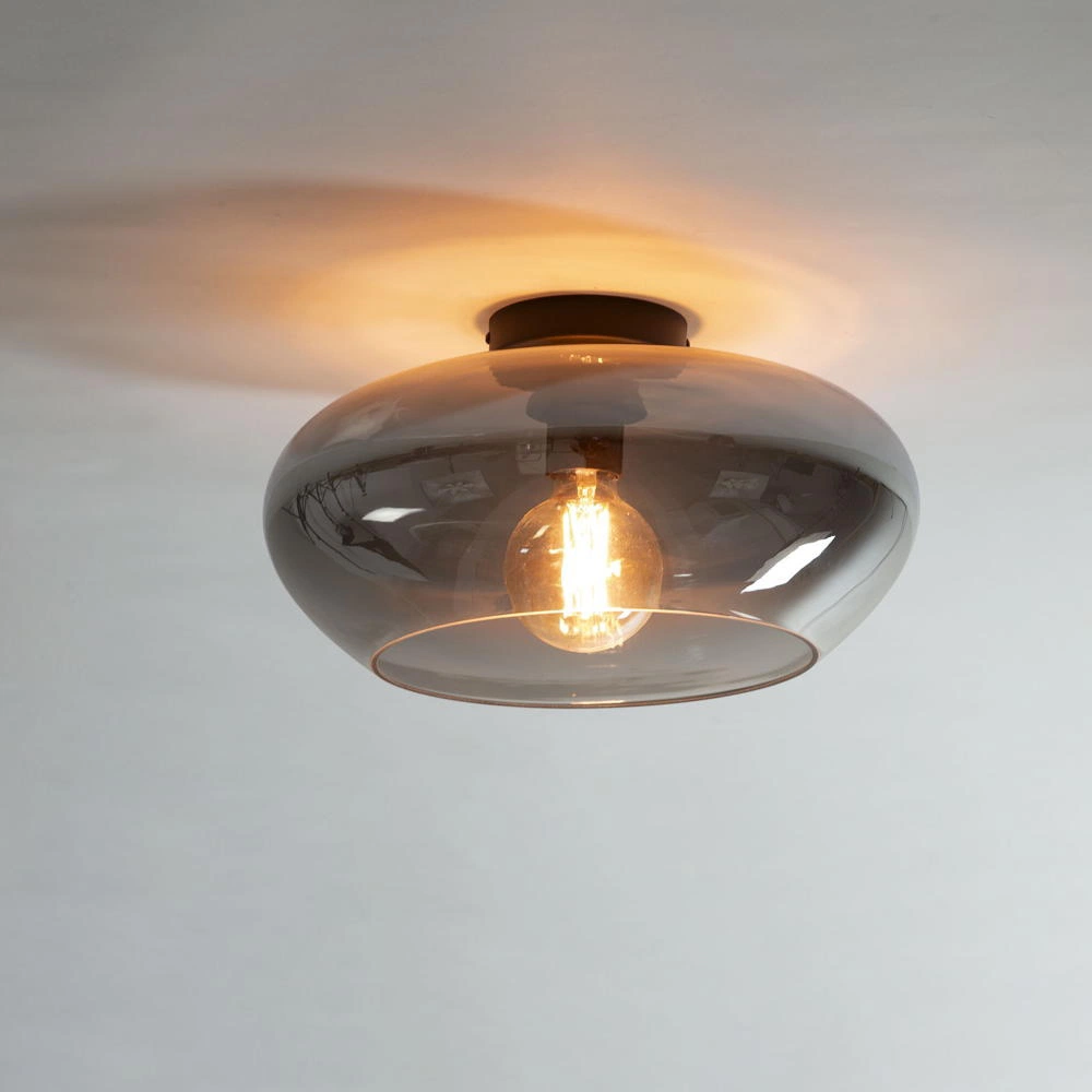 Bild von famlights | Deckenleuchte Dina in Schwarz-transparent und Schwarz E27