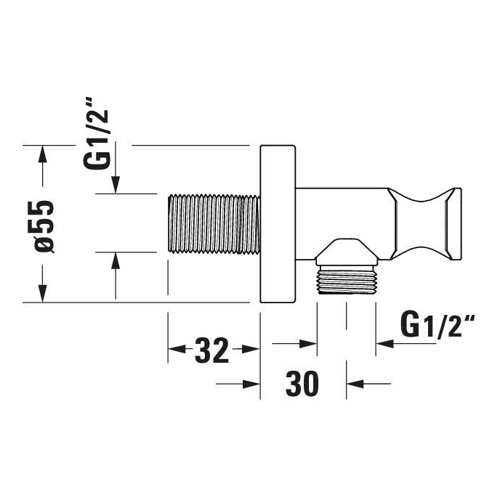 Bild von Duravit Wandanschlussbogen Bronze Gebürstet 55x102x55 mm