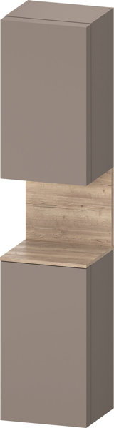 Bild von Duravit Qatego Hochschrank, Türanschlag links, 400x360x1760mm, Nische Eiche Mamoriert, QA1346L55, Farbe: Basalt Matt/mit Nischenbeleuchtung