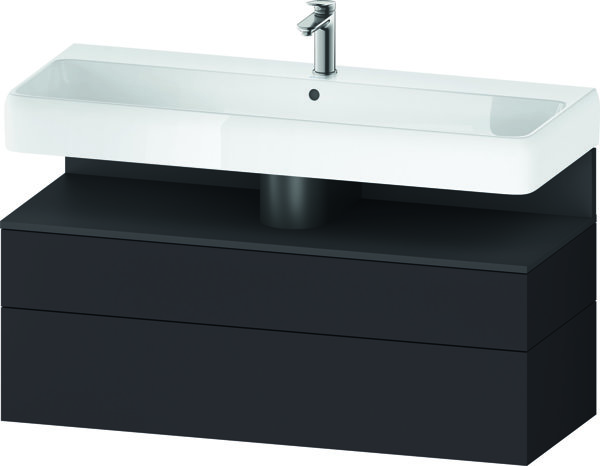 Bild von Duravit Qatego Waschtischunterbau, 1 Auszug und 1 Schublade, 1190x470x590mm, Nische Graphit Matt, QA4396049, Farbe: graphit supermatt