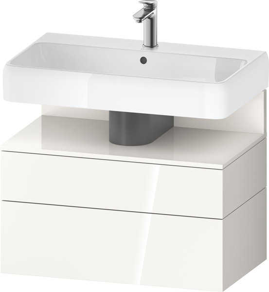 Bild von Duravit Qatego Waschtischunterbau, 1 Auszug und 1 Schublade, 790x470x590mm, Nische Weiß Hochglanz, QA4394022, Farbe: Weiß Hochglanz/mit Nischenbeleuchtung