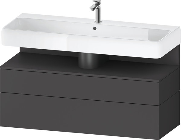Bild von Duravit Qatego Waschtischunterbau, 1 Auszug und 1 Schublade, 1190x470x590mm, Nische Graphit Matt, QA4396049, Farbe: Graphit Matt/mit Nischenbeleuchtung